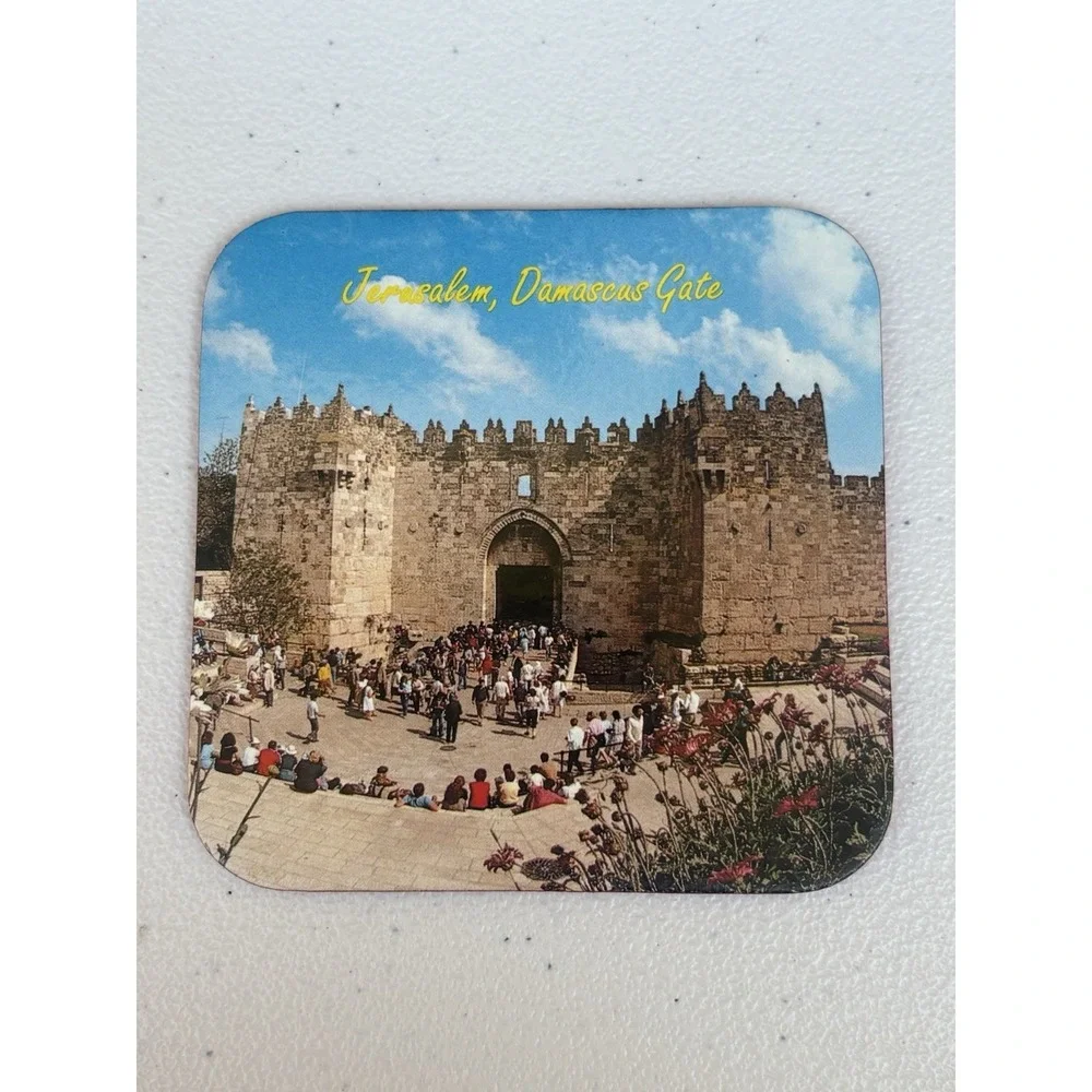 Drink Coasters‎ Jerusalem themed Set of 6 Vintage iconic historical sites 4 x 4